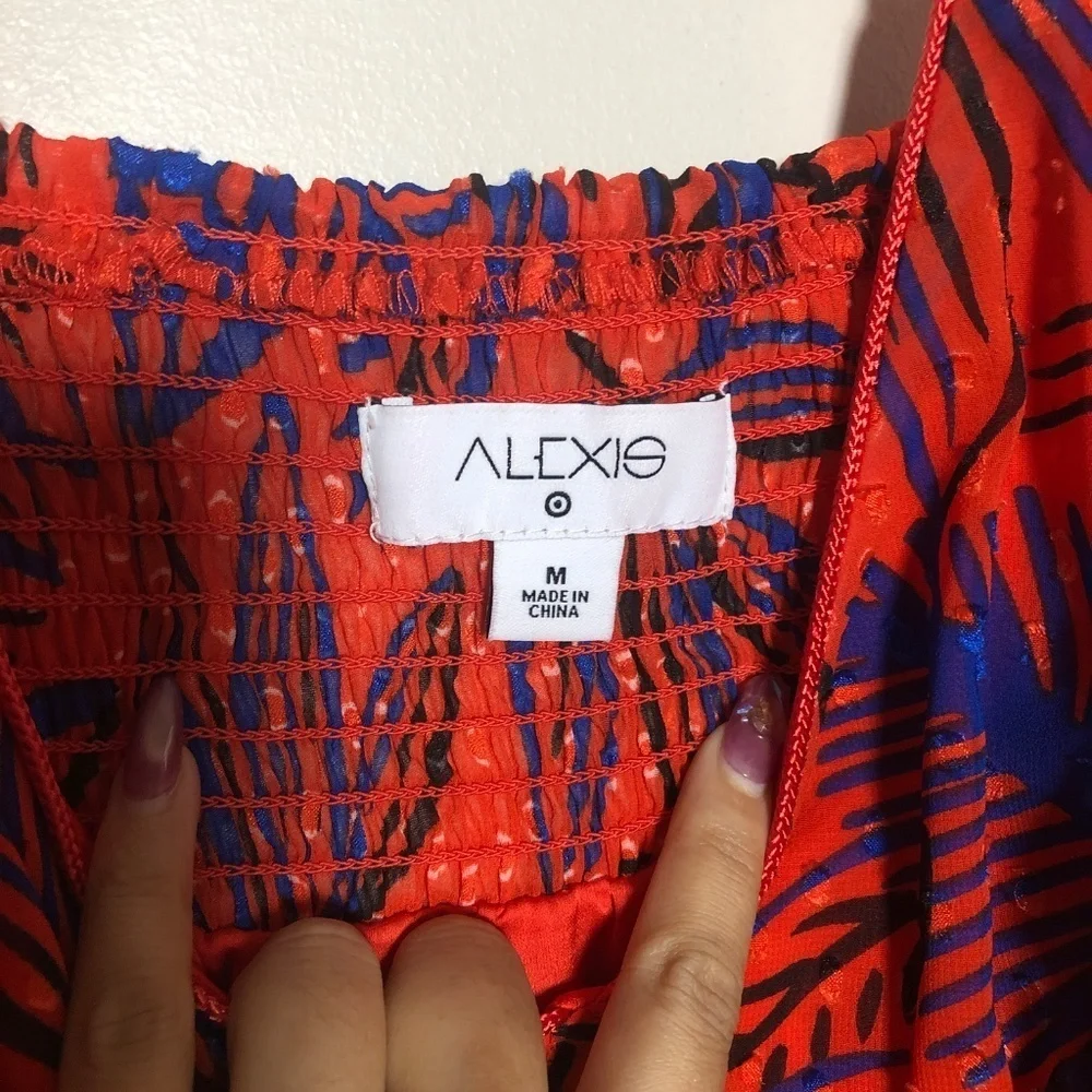 Alexis x Target Orange floral asymmetrical dress size M - Picture 3 of 11